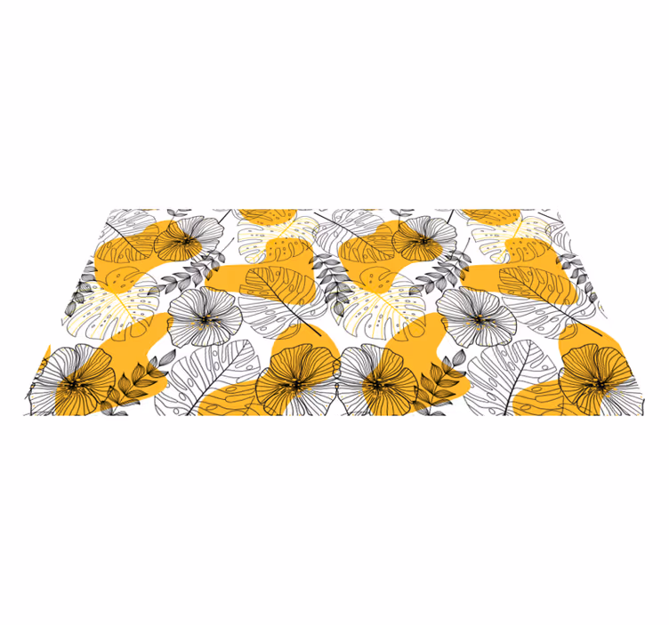 Covor vinil flori și plante design cu flori kallax - TenStickers