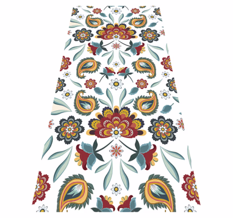 Covor vinil flori și plante motiv floral etnic - TenStickers