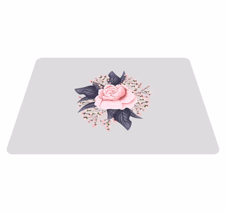 Covor vinil flori și plante design floral uimitor roz - TenStickers