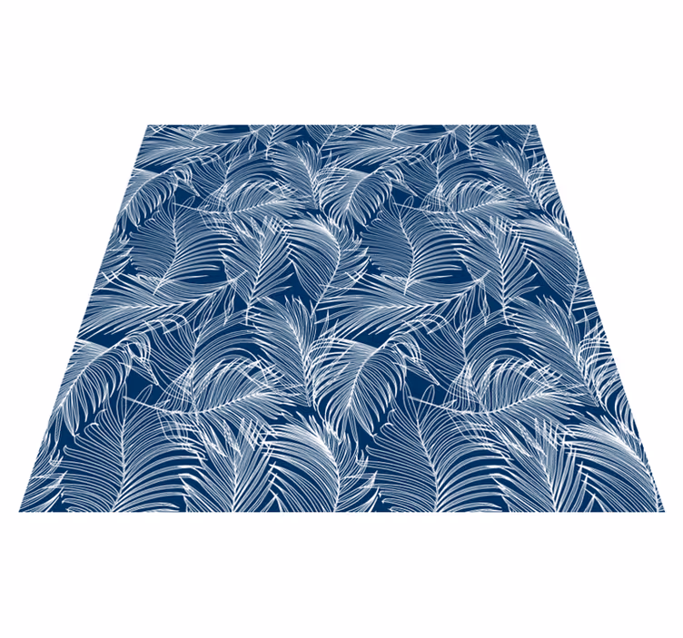 Covor vinil flori și plante frunze albastre elegante - TenStickers