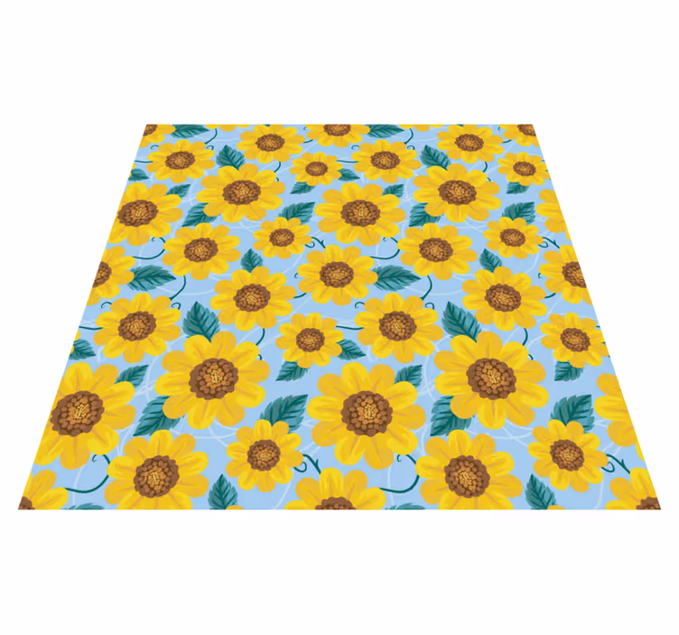 Covor vinil flori și plante motive de floarea-soarelui - TenStickers