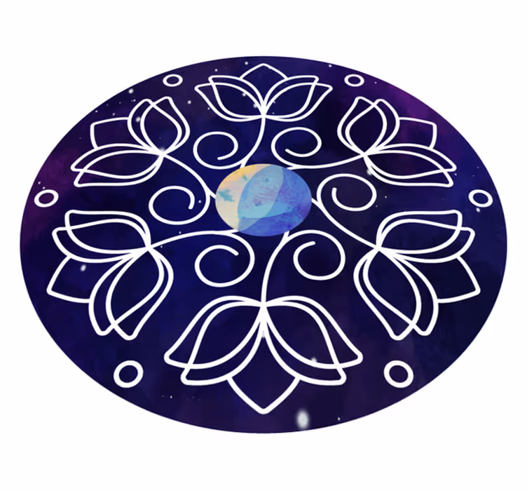 Covor vinil flori și plante design model lotus - TenStickers