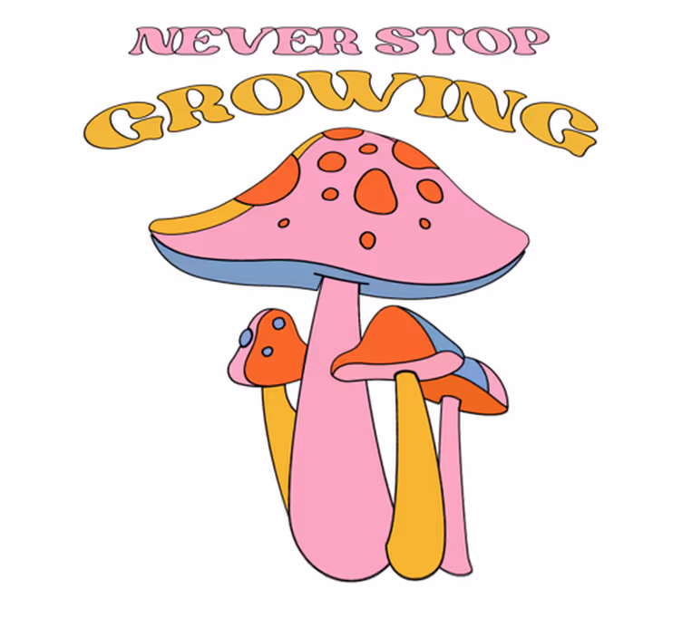 Covor vinil flori și plante creștere jucăușă de ciuperci - TenStickers