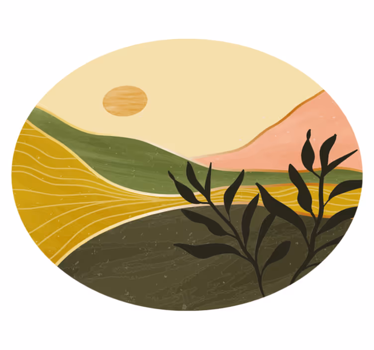 Covor vinil flori și plante peisaj liniștit - TenStickers
