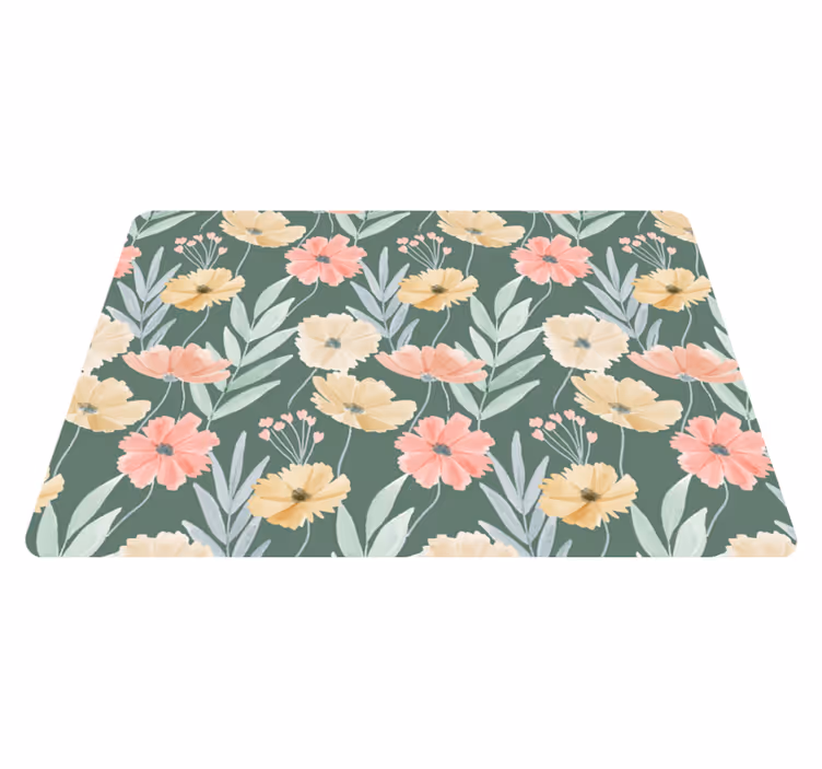Covor vinil flori și plante model floral acvarel - TenStickers