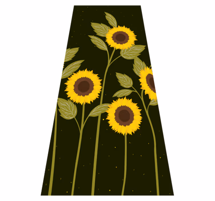 Covor vinil flori și plante câmp cu floarea-soarelui - TenStickers