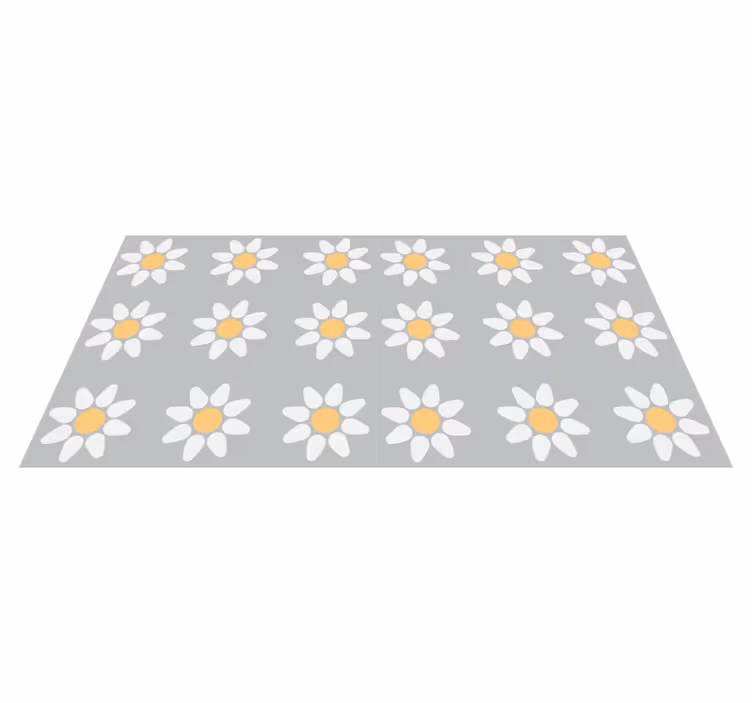 Covor vinil flori și plante model margarete - TenStickers
