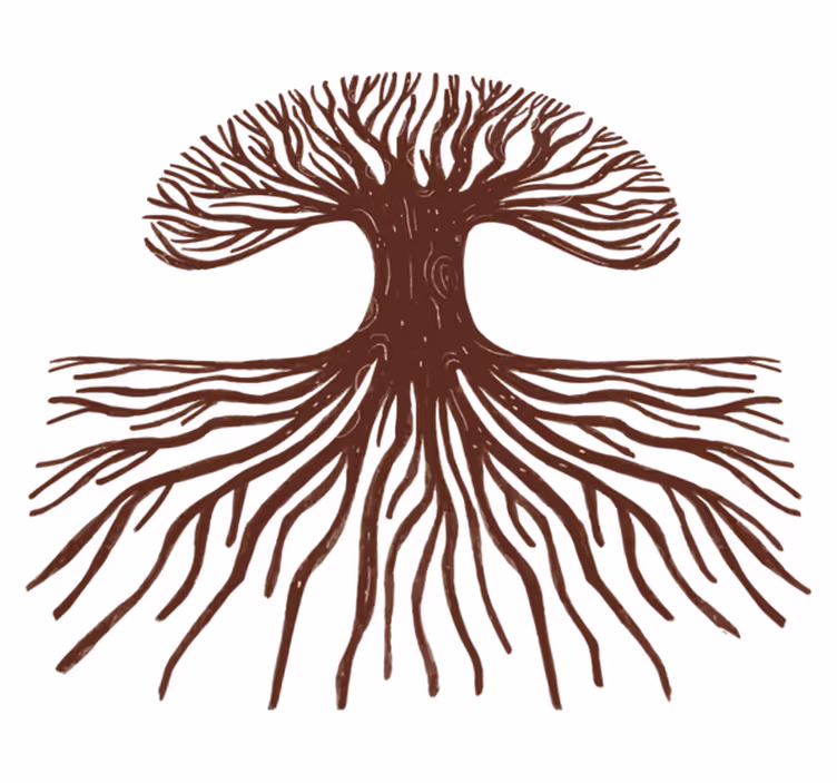 Covor vinil flori și plante arbori cu rădăcini adânci - TenStickers