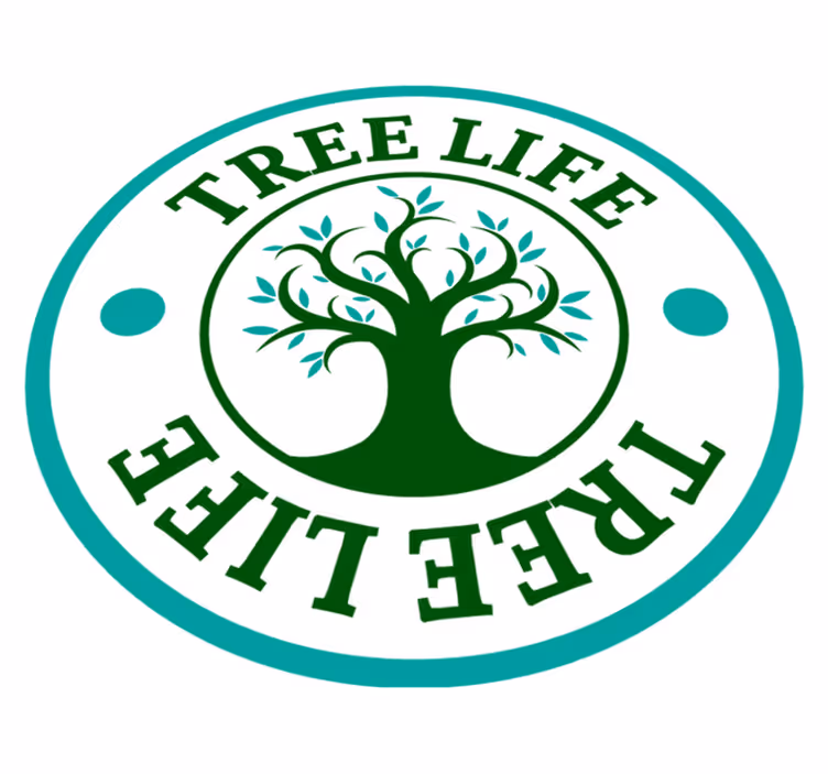 Covor vinil flori și plante logo verde arborele vieții - TenStickers