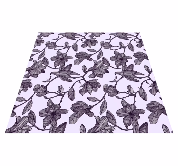 Covor vinil flori și plante design magnolie drăguț - TenStickers