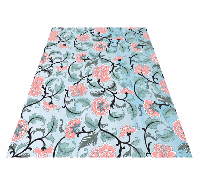 Covor vinil flori și plante film geam flori japoneze - TenStickers
