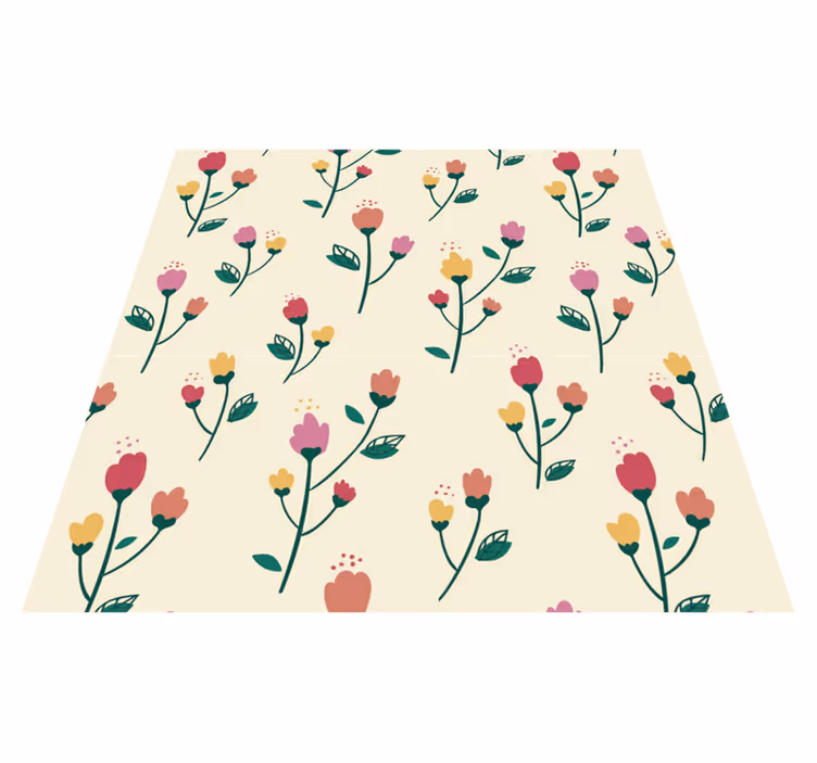 Covor vinil flori și plante pictură cu maci - TenStickers
