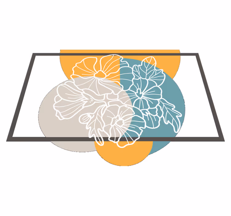 Covor vinil flori și plante dreptunghi minimalist drăguț - TenStickers