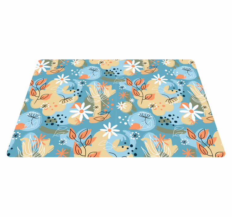 Covor vinil flori și plante fundal abstract plat - TenStickers