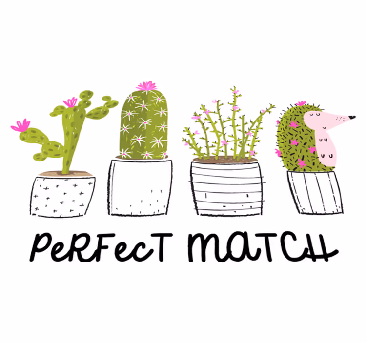 Covor vinil flori și plante potrivite cactuși - TenStickers