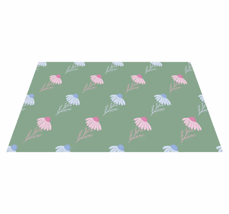 Covor vinil flori și plante model mușețel - TenStickers