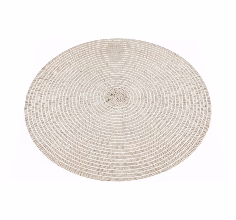 Covor vinil minimalist spiral crem împletit circular - TenStickers