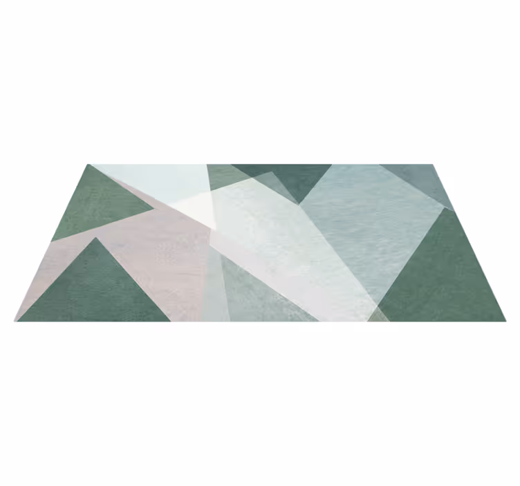 Covor de vinil geometric suprapunerile verzi salvie - TenStickers