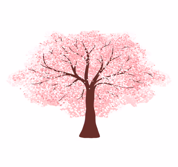 Covor vinil flori și plante cireșe înflorite - TenStickers