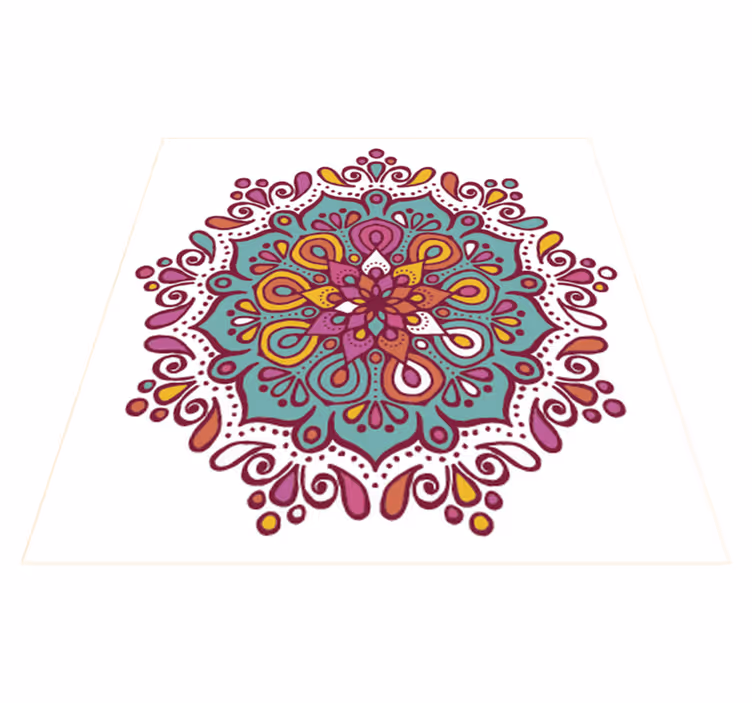 Covor de vinil pentru bucătărie mandala colorată cu plăci - TenStickers