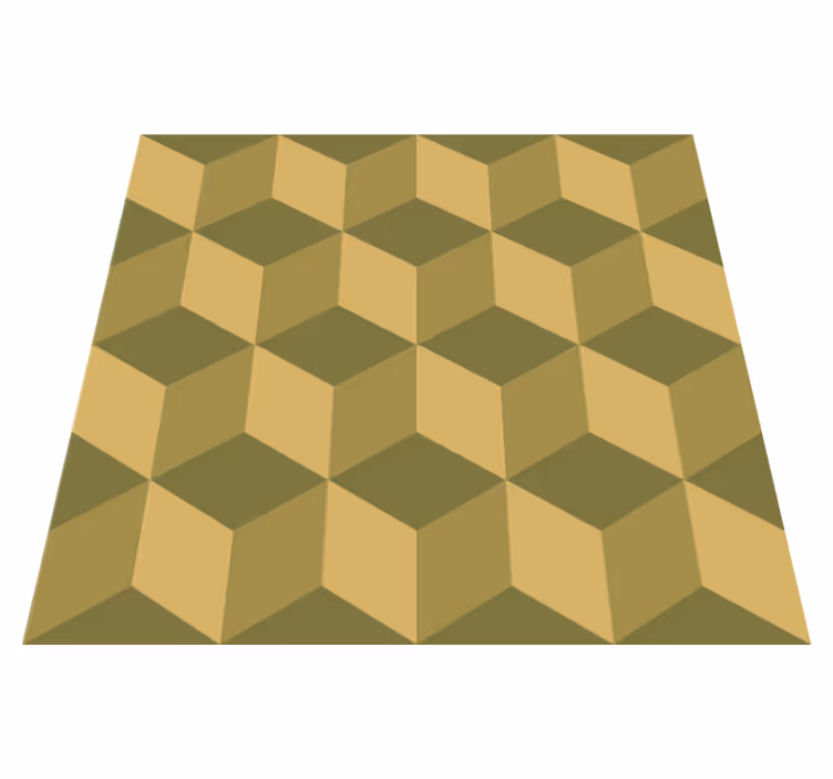 Covor de vinil pentru sala de mese cuburi 3d bej - TenStickers