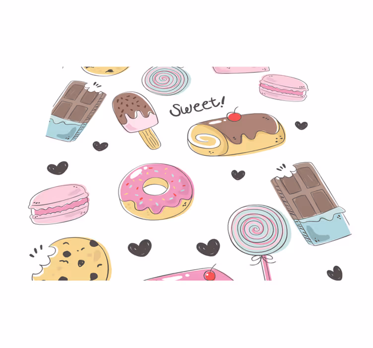 Covor de vinil pentru bucătărie deserturi delicioase - TenStickers