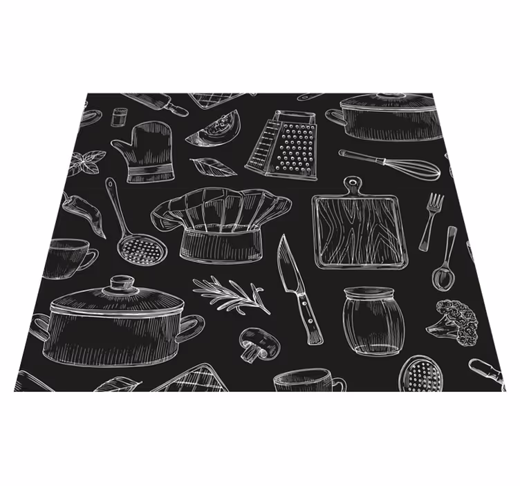 Covor de vinil pentru bucătărie tacâmuri elegante - TenStickers