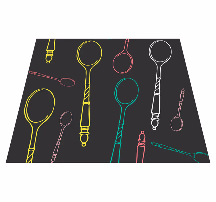Covor de vinil pentru bucătărie cu linguri colorate - TenStickers