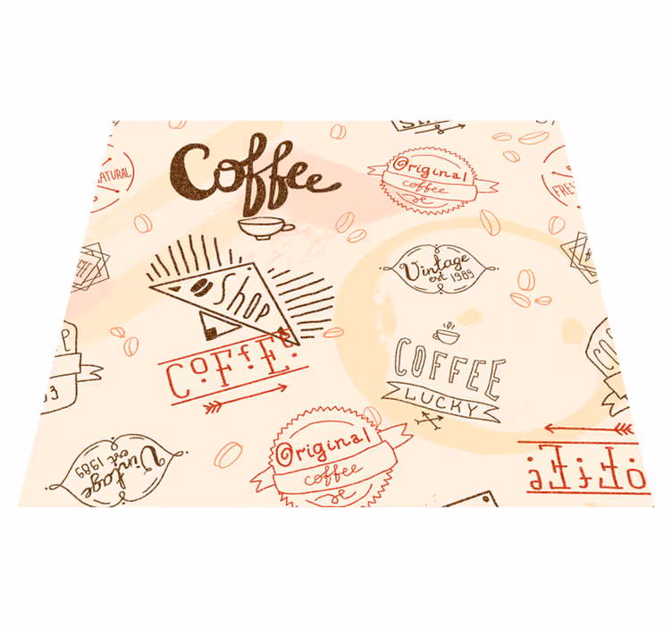 Covor de vinil pentru bucătărie cu icoane de cafea - TenStickers