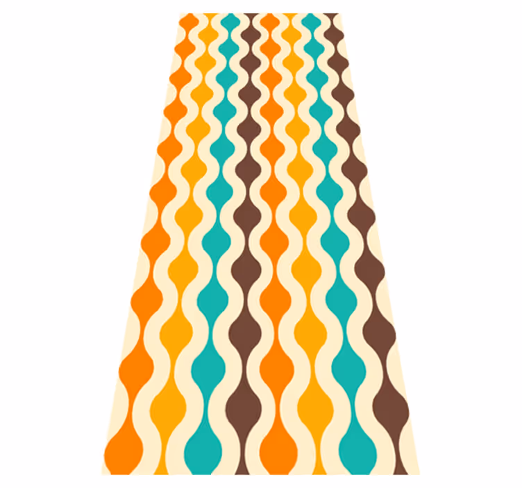 Covor de vinil pentru bucătărie geometric retro anii 70 - TenStickers