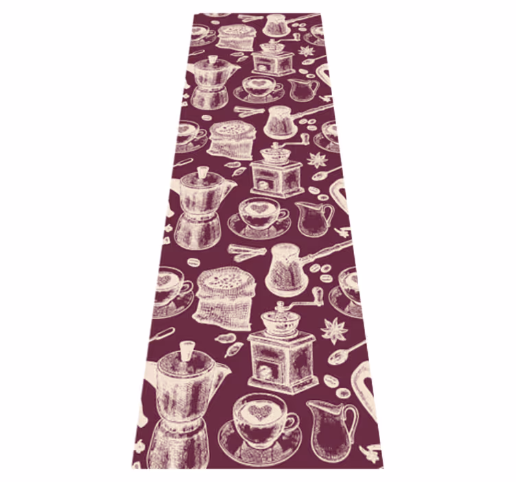 Covor de vinil pentru bucătărie design cu motive de cafea - TenStickers