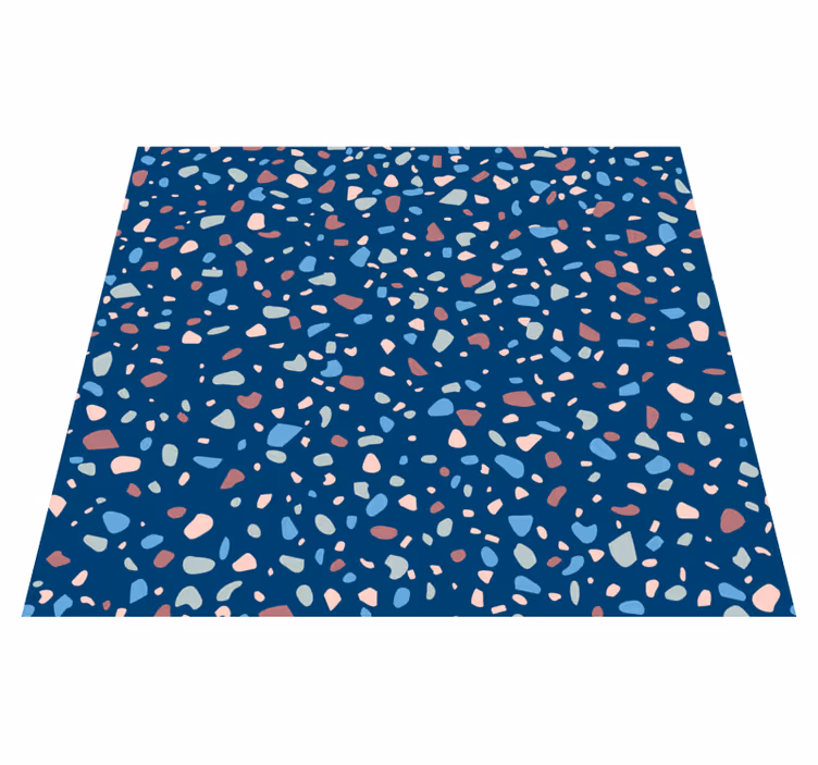 Covor de vinil pentru bucătărie terrazzo albastru închis - TenStickers