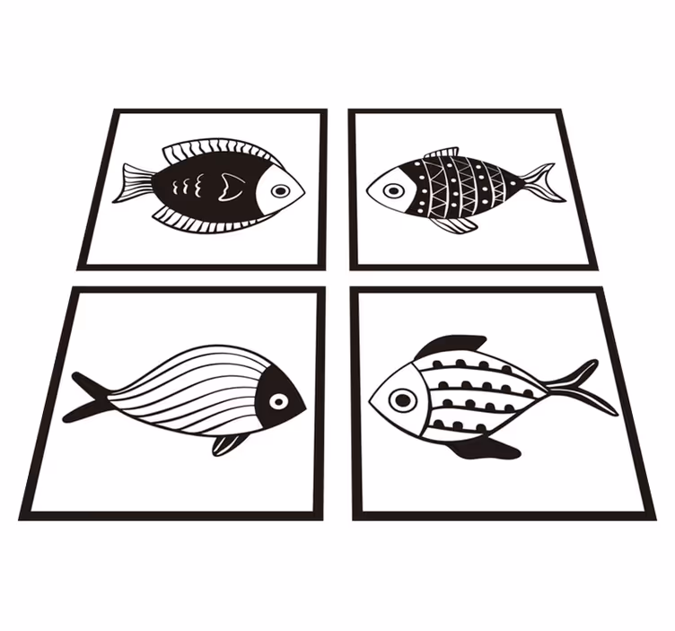 Covor de vinil pentru baie cu model frumos de pești - TenStickers