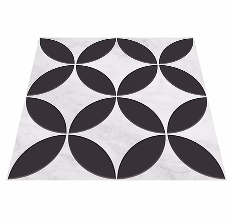 Covor de vinil pentru baie cu motive florale hidraulice - TenStickers