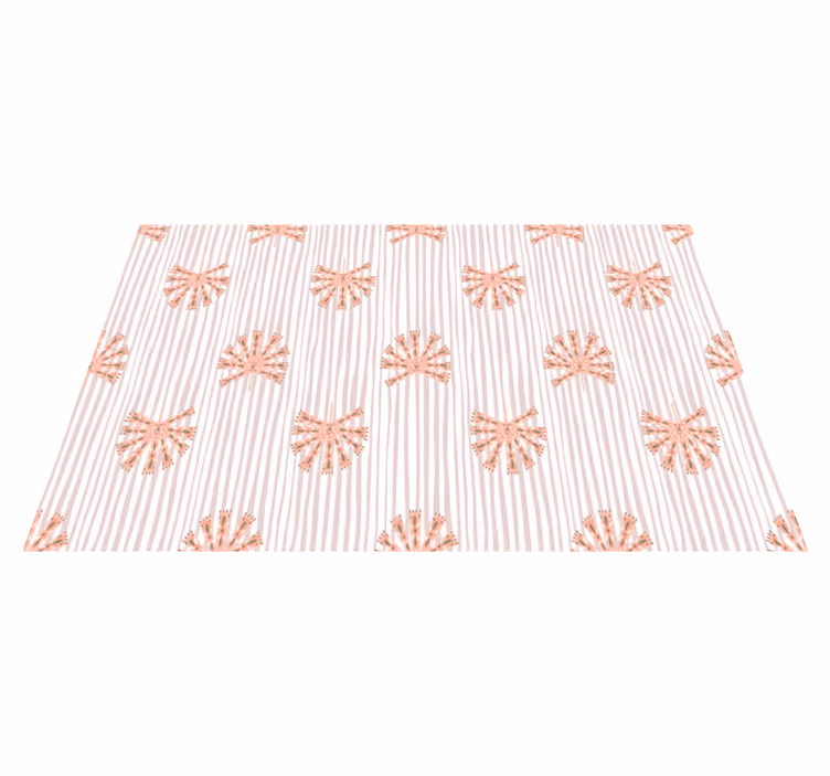 Covor vinil flori și plante flori geometrice roz pastel - TenStickers
