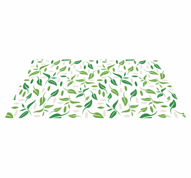 Covor vinil flori și plante model frunze verzi mici - TenStickers