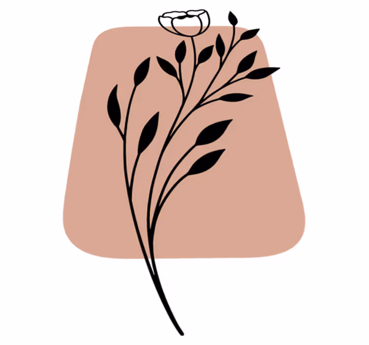 Covor vinil flori și plante accent floral stilat - TenStickers