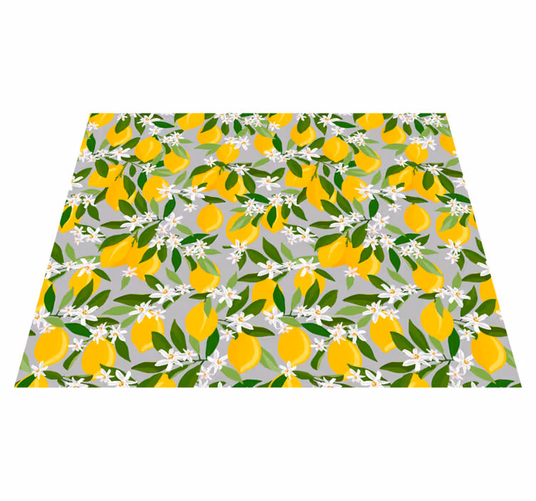 Covor vinil flori și plante model flori de lămâi - TenStickers