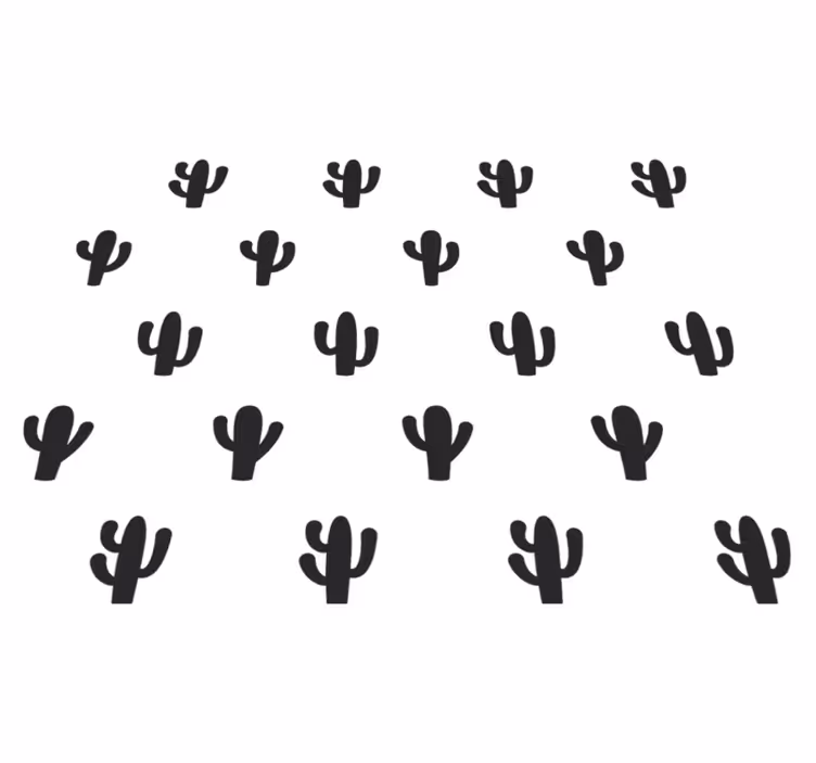 Covor vinil flori și plante design cu cactus - TenStickers