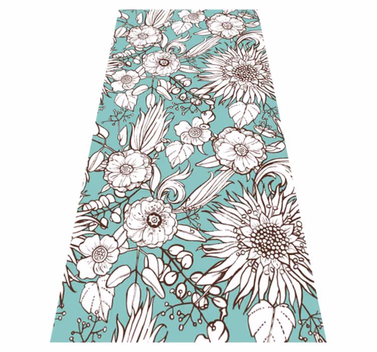 Covor vinil flori și plante model ecran floral - TenStickers