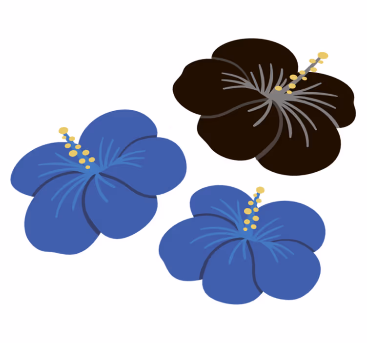 Covor vinil flori și plante aranjament floral hibiscus - TenStickers