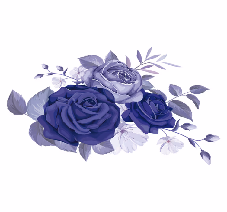 Covor vinil flori și plante trandafiri mov eleganți - TenStickers