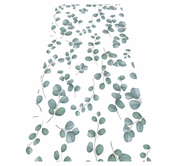 Covor vinil flori și plante design verde eucalipt - TenStickers