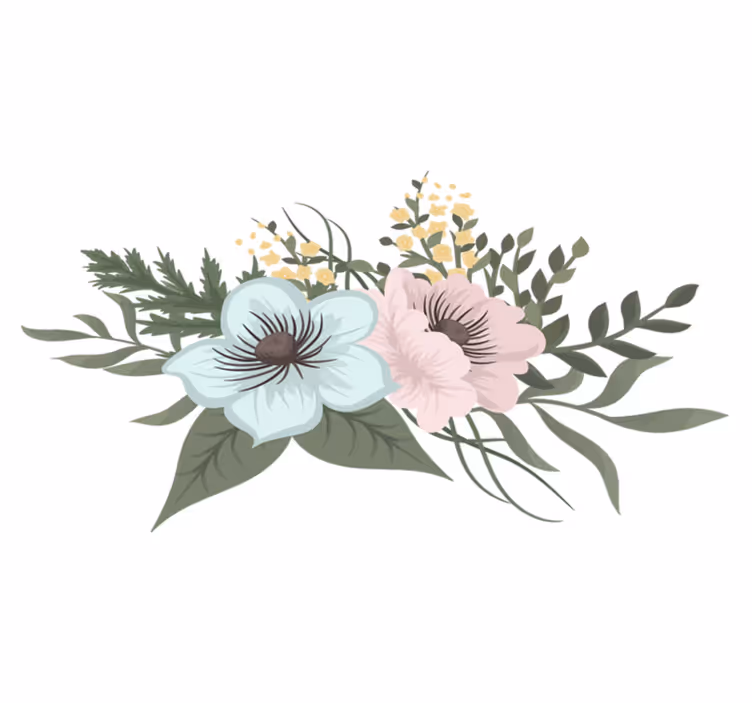 Covor vinil flori și plante aranjament botanic - TenStickers