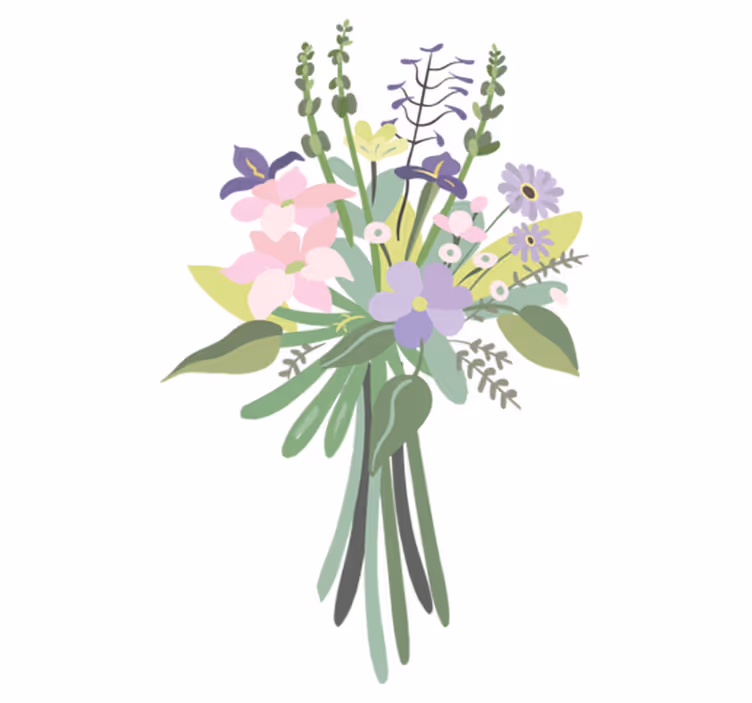 Covor vinil flori și plante buchet floral colorat - TenStickers