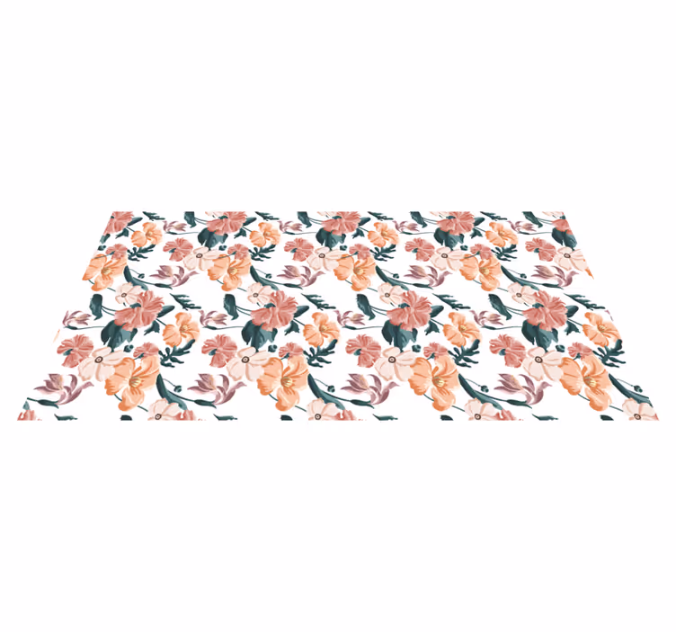 Covor vinil dormitor aranjament cu motive florale - TenStickers