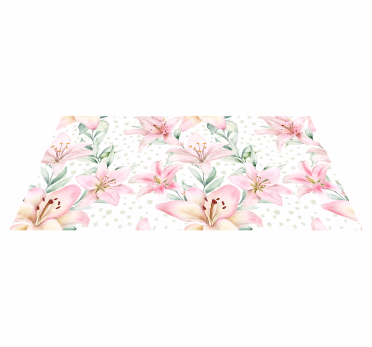 Covor vinil dormitor modele elegante cu crini - TenStickers