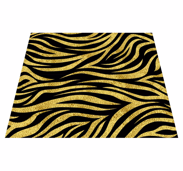 Covor vinil print animalier model zebră aurie - TenStickers