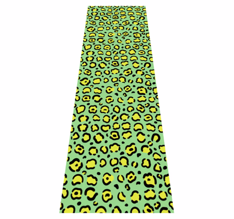 Covor vinil print animalier leopard colorat pe pistachiu - TenStickers
