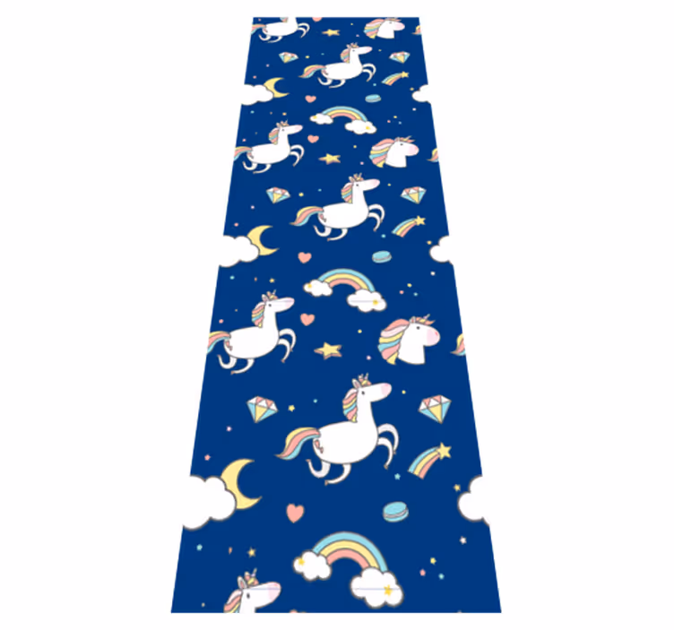 Covor de vinil stele model unicorn și curcubeu - TenStickers